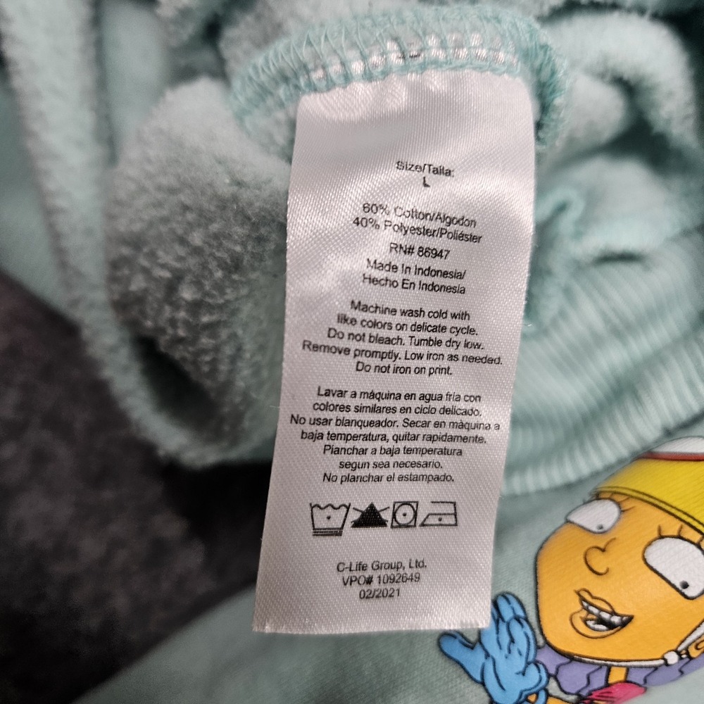 Nickelodeon 90's Cartoons Hoodie Rugrats, Rocko, Arnold Size Large Sweatshirt - Picture 7 of 10